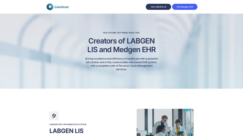 Homepage of Labgen LIS