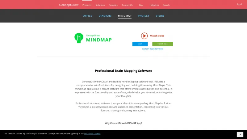 Homepage of ConceptDraw MINDMAP