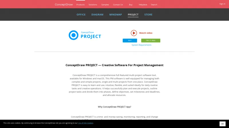 Homepage of ConceptDraw PROJECT