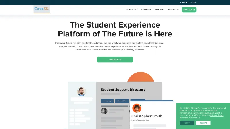 Homepage of ConexED