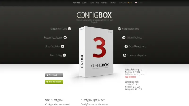 Homepage of ConfigBox