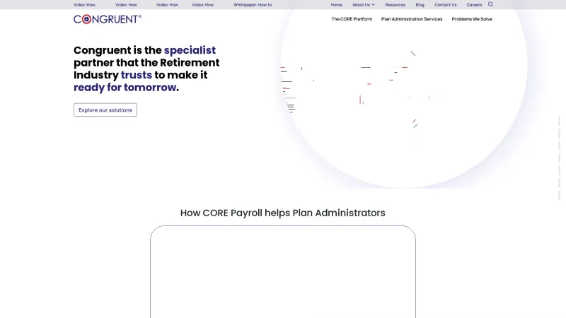 Homepage of Congruent CORE Platform