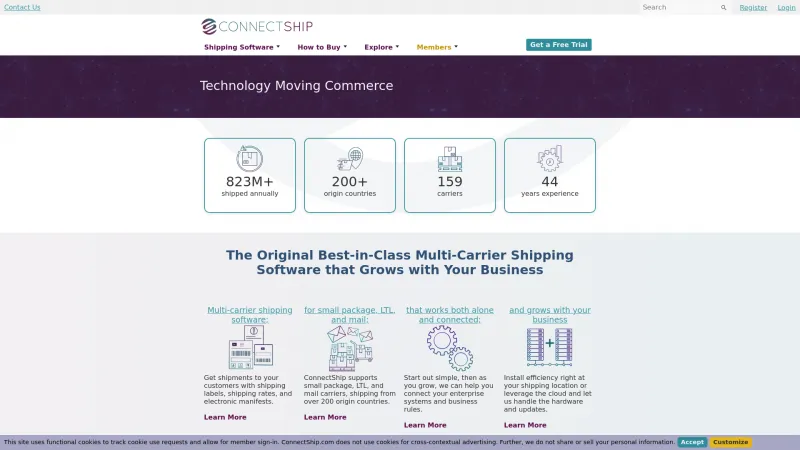 Homepage of ConnectShip