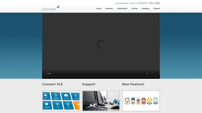 Homepage of Connect VLE