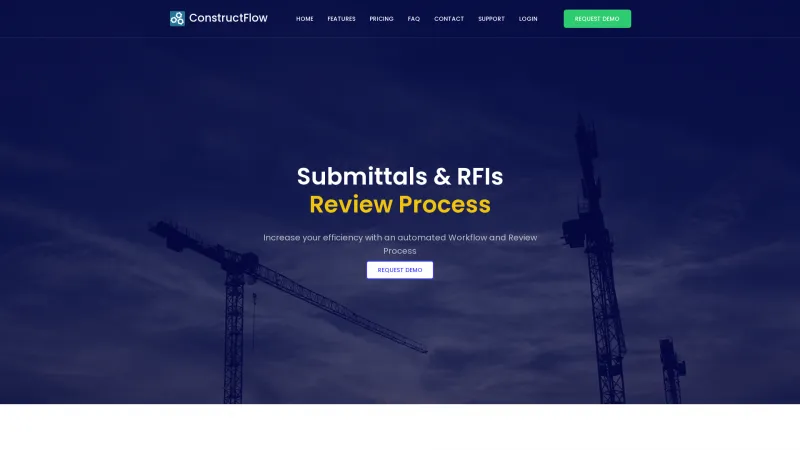 Homepage of ConstructFlow