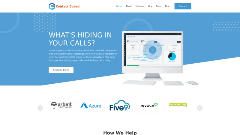 Homepage of Contact Cubed