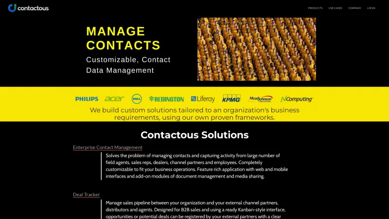 Homepage of Contactous