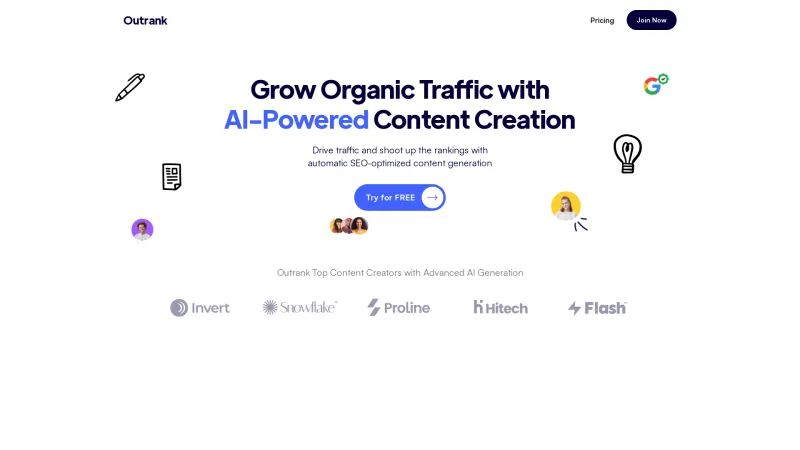 Homepage of ContentPie