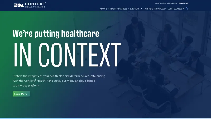 Homepage of Context 4 Health Plans Suite