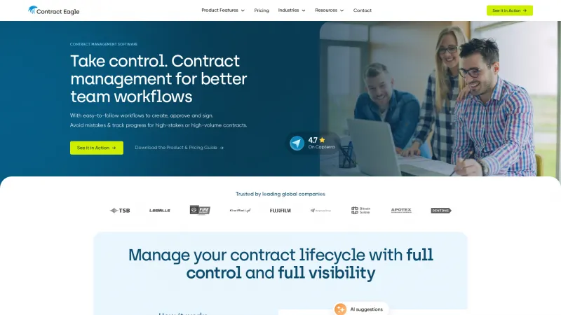 Homepage of Contract Eagle