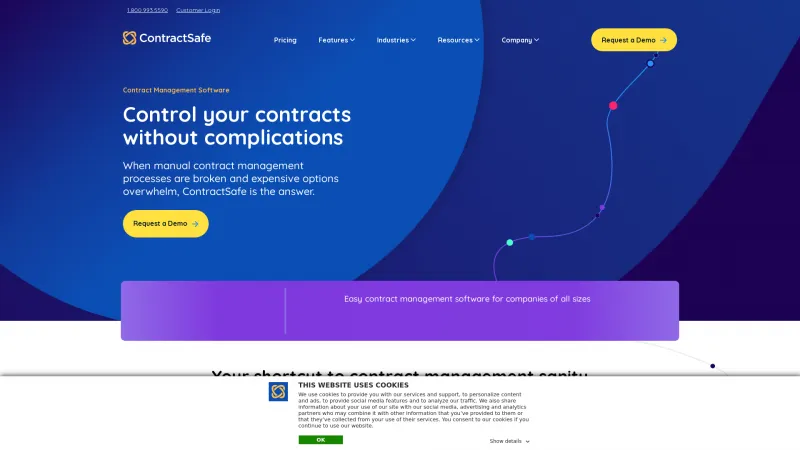 Homepage of ContractSafe