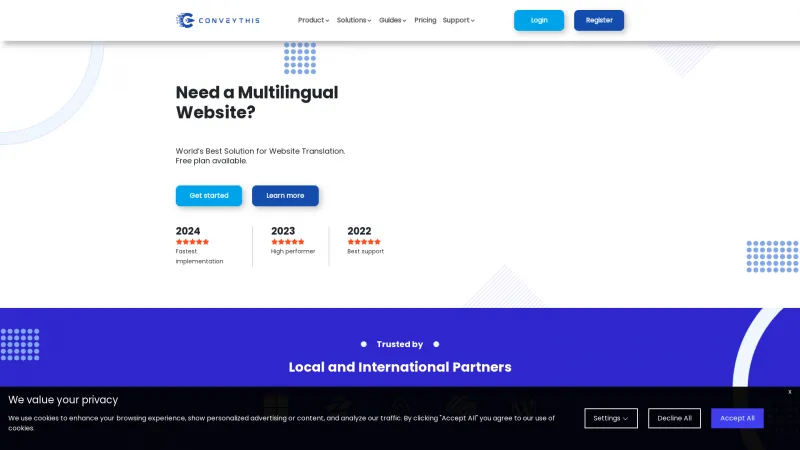 Homepage of ConveyThis