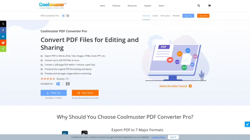 Homepage of Coolmuster PDF Converter Pro