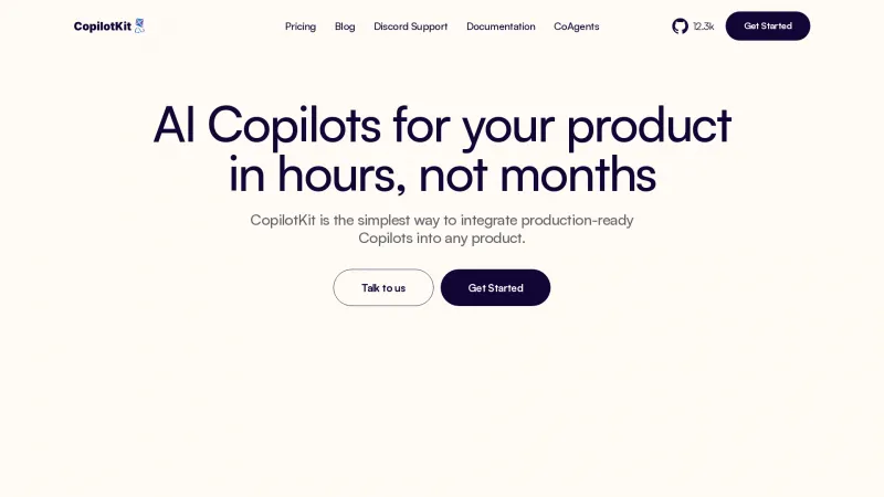 Homepage of CopilotKit