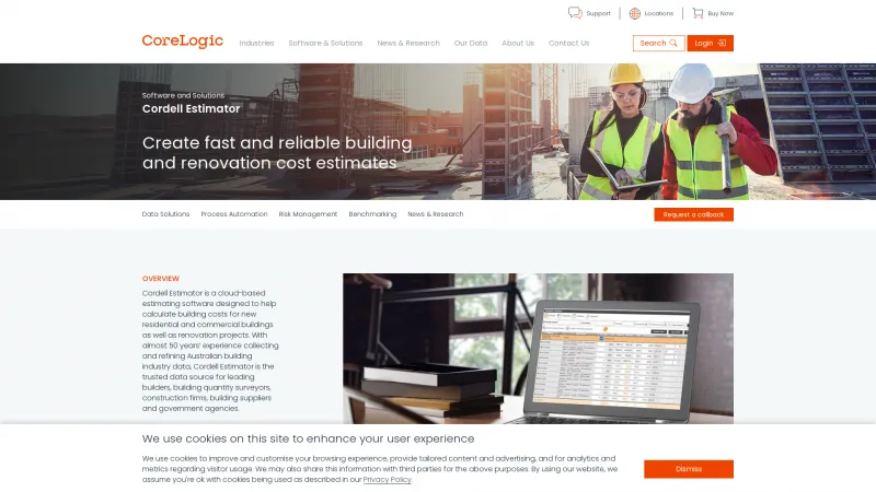 Homepage of Cordell Estimator Platinum