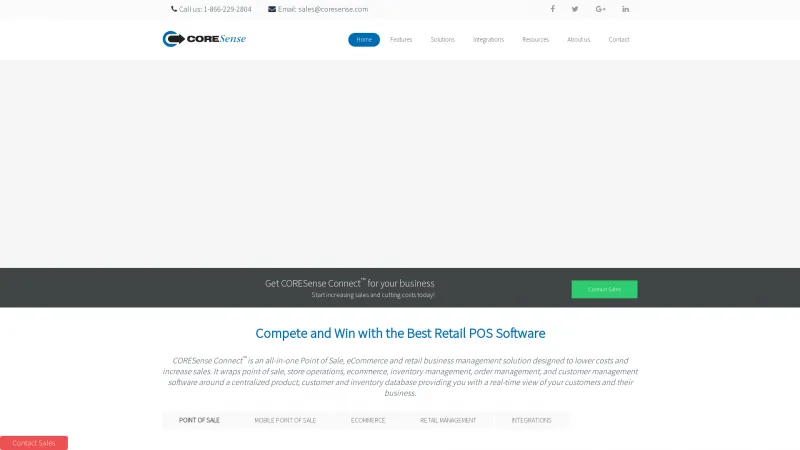 Homepage of CORESense Connect