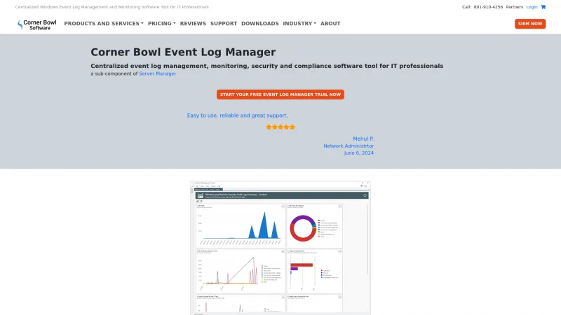 Homepage of Corner Bowl Event Log Manager 2022