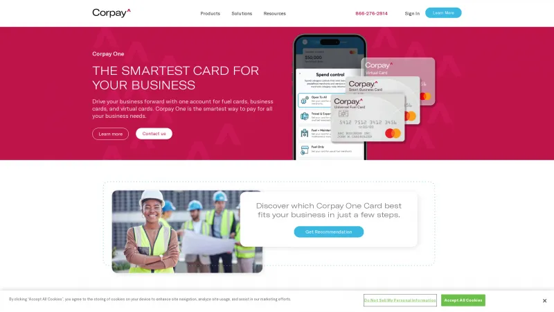 Homepage of Corpay One