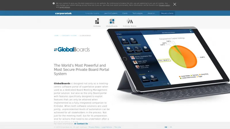 Homepage of GlobalBoards