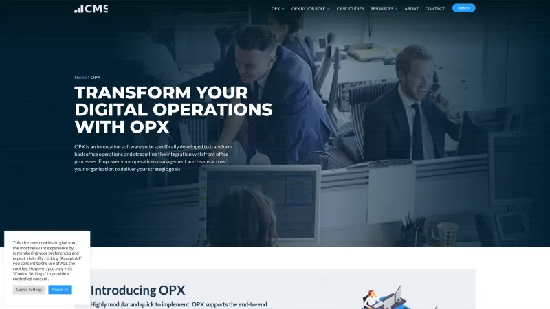 Homepage of OPX