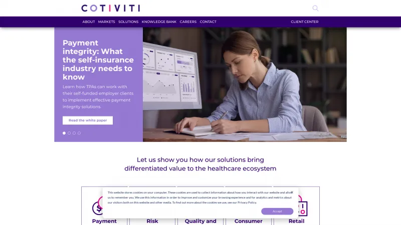 Homepage of Cotiviti