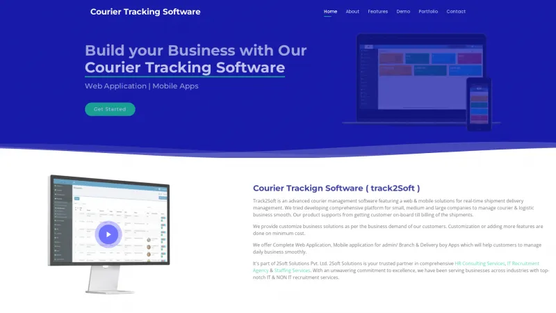 Homepage of Track2Soft