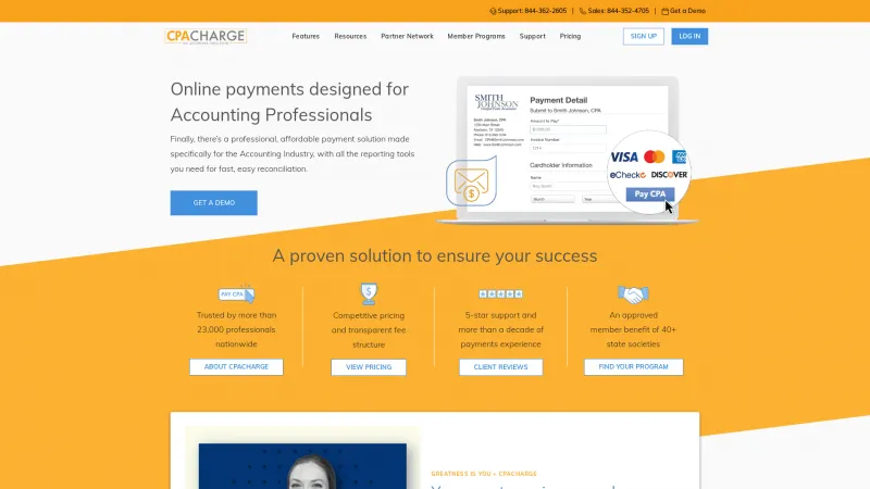 Homepage of CPACharge