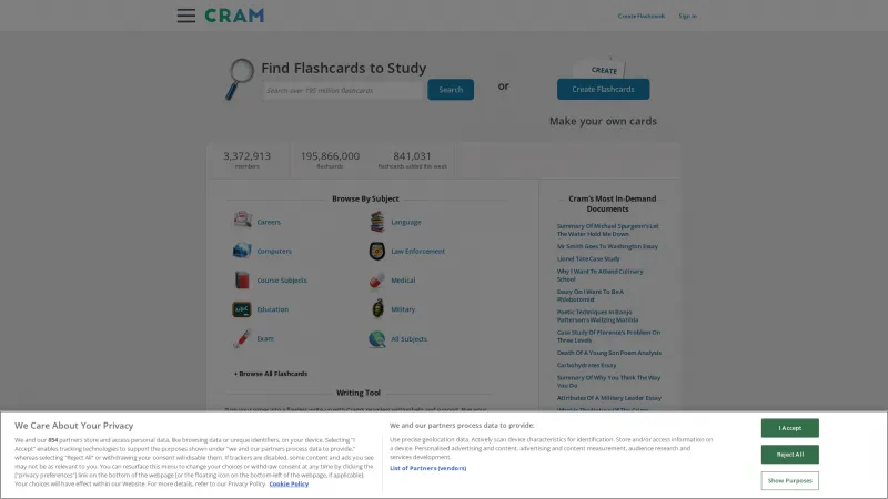 Homepage of Cram