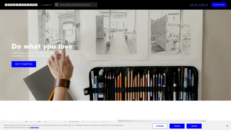 Homepage of CreativeLive