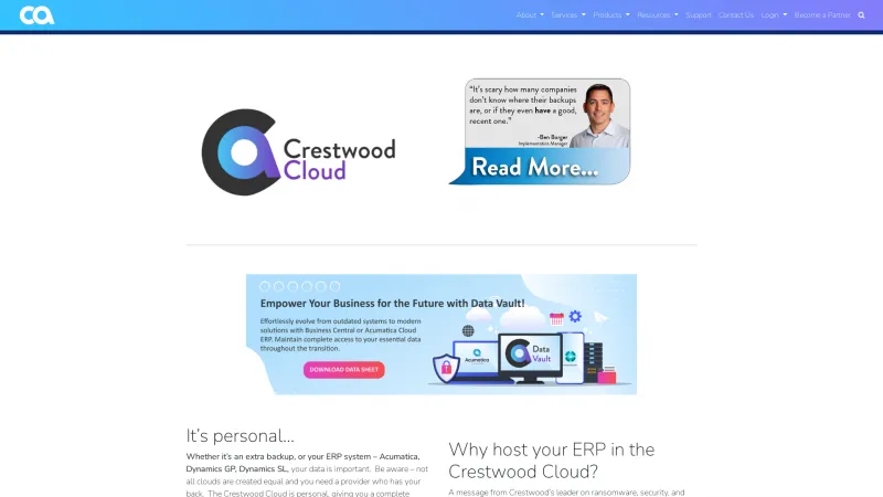 Homepage of Crestwood Cloud