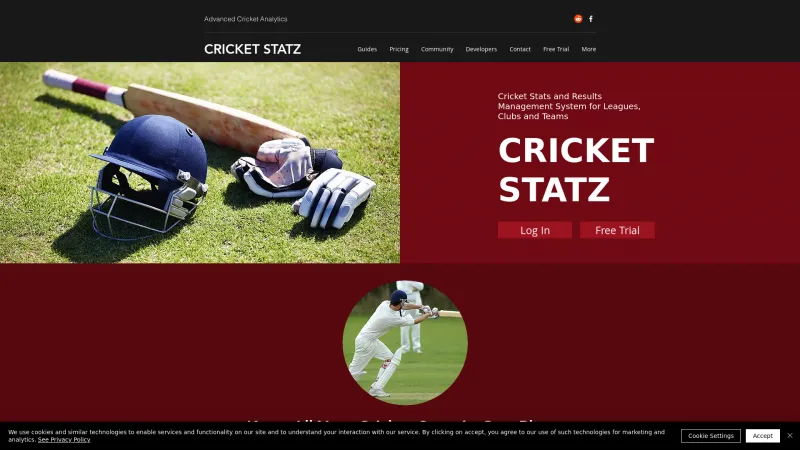 Homepage of Cricket Statz