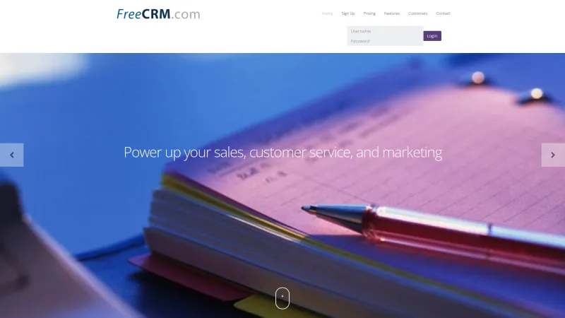 Homepage of CRMPRO