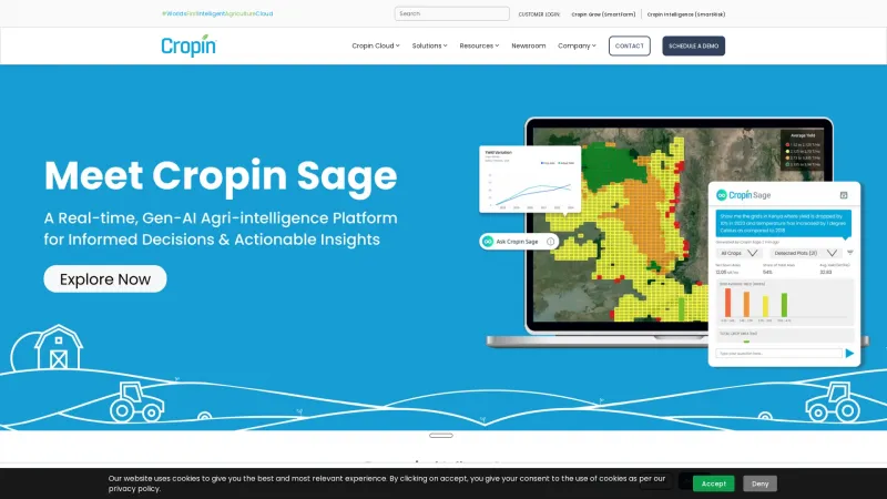 Homepage of Cropin