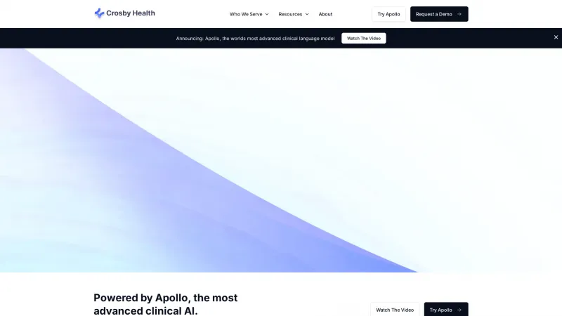 Homepage of Crosby Health Apollo