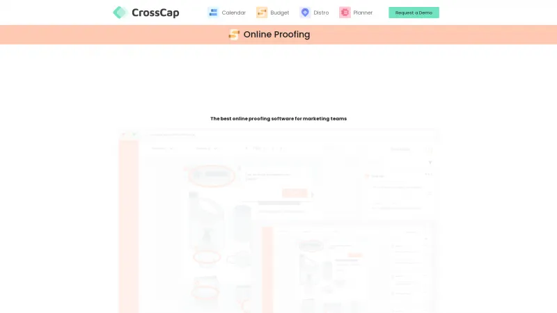 Homepage of CrossCap Online Proofing