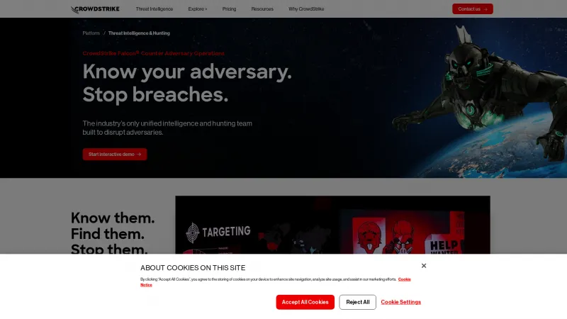 Homepage of Falcon X