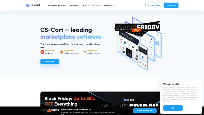 Homepage of CS-Cart Multi-Vendor