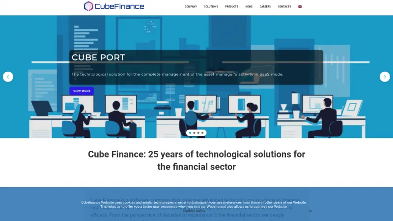 Homepage of Cube Platform