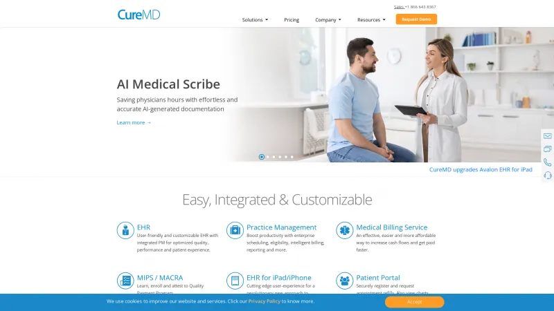 Homepage of CureMD