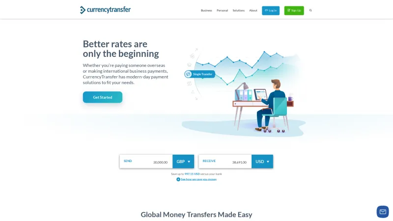 Homepage of CurrencyTransfer