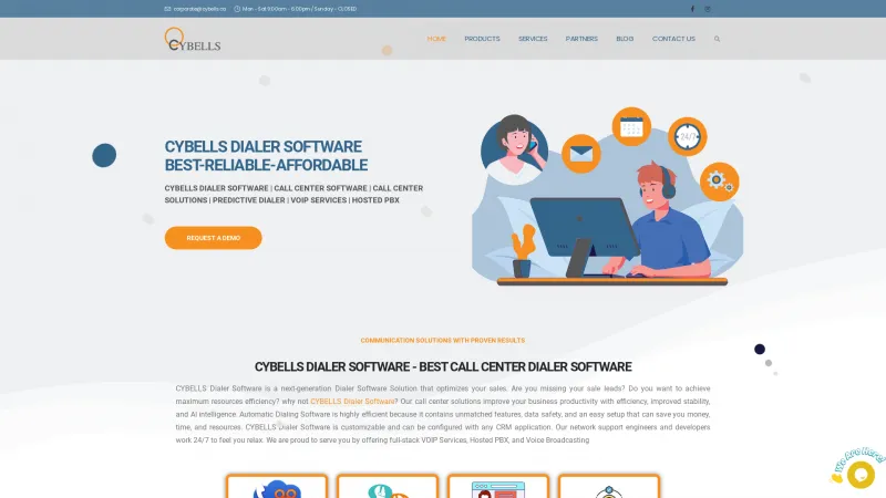 Homepage of Cybells Dialer