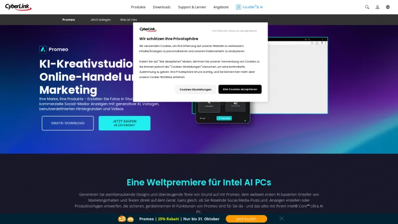 Homepage of Promeo