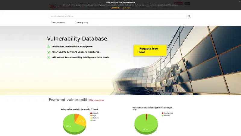 Homepage of Cybersecurity Help Vulnerability Intelligence