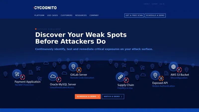 Homepage of CyCognito