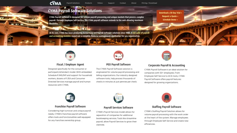 Homepage of CYMA Financial Management