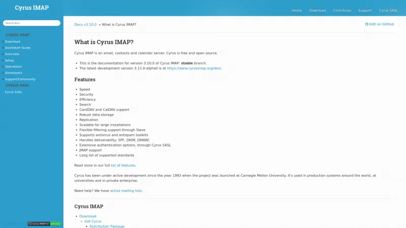 Homepage of Cyrus IMAP