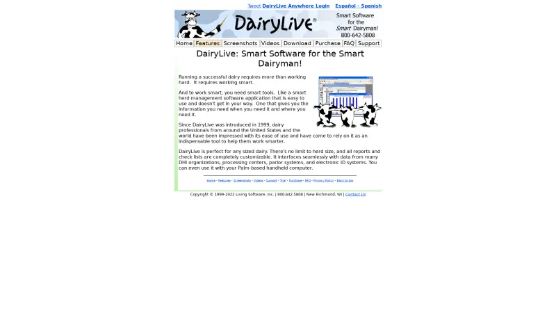 Homepage of DairyLive