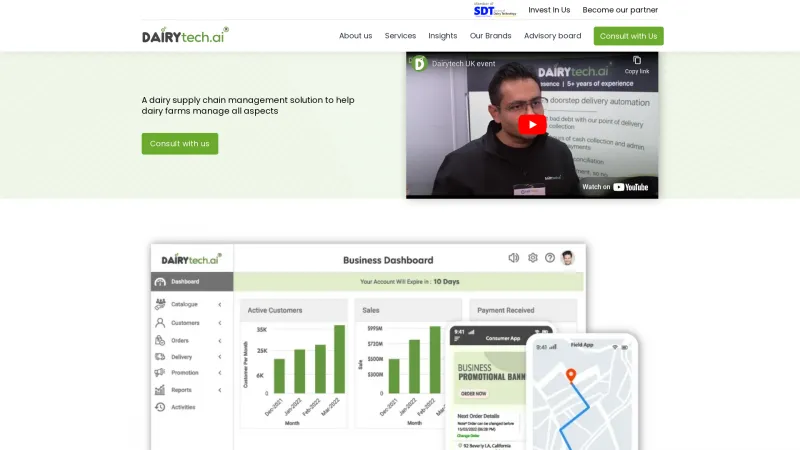 Homepage of Dairytech.ai