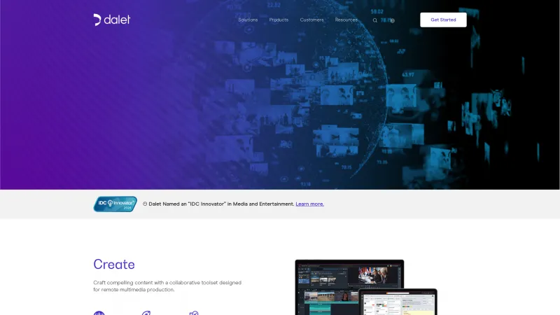 Homepage of Dalet