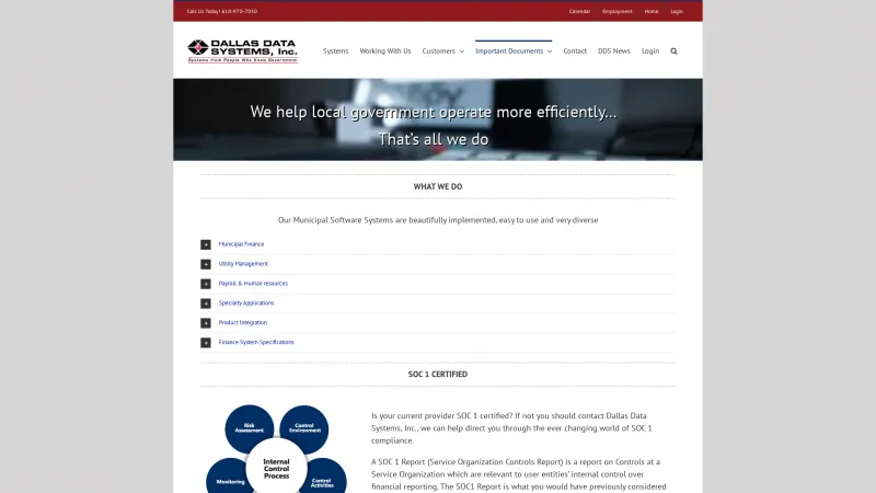 Homepage of Dallas Data Systems